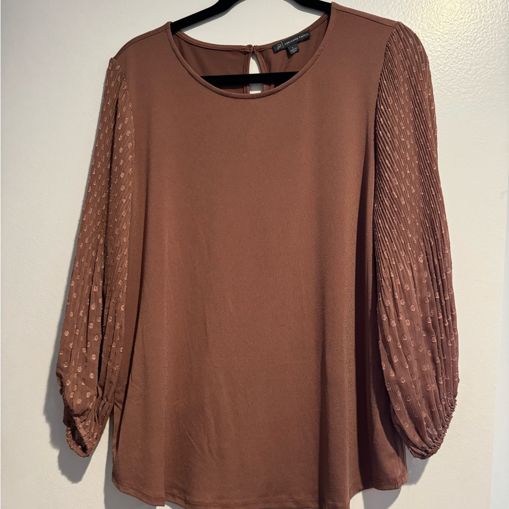 Adrianna Papell light brown / burnt orange top. Worn one time. VGUC